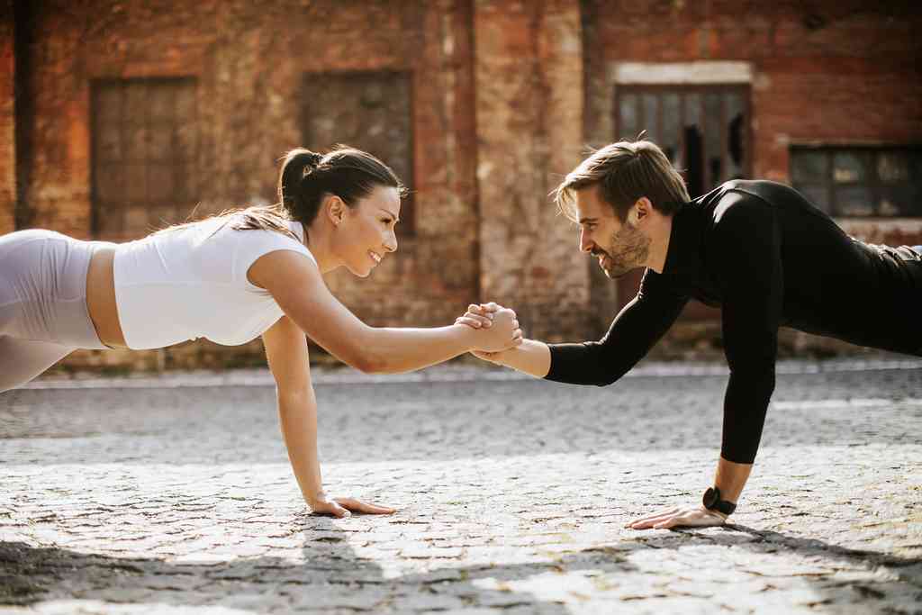 Homme femme perte de poids et sport